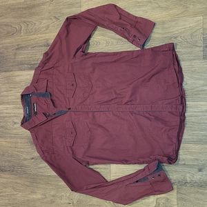 Maroon long sleeve button down